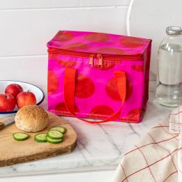 Red On Pink Spotlight Lunch Bag