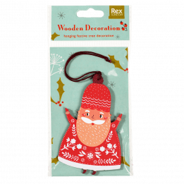 Wooden Santa Christmas Decoration