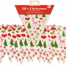 50s christmas paper bunting