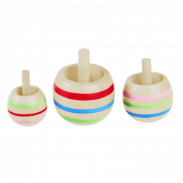 Wooden Spinning Tops (set Of 3)