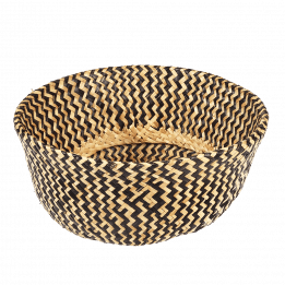 Medium Black Zigzag Seagrass Basket