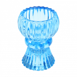 Double Ended Blue Glass Candlestick
