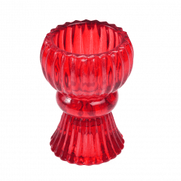 Double Ended Red Glass Candlestick