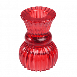 Double Ended Red Glass Candlestick