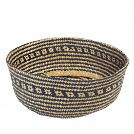 Large Navy Blue Seagrass Basket