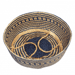 Large Navy Blue Seagrass Basket