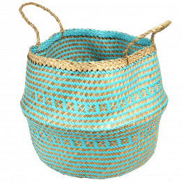 Large Turquoise Seagrass Basket