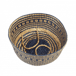 Small Navy Blue Seagrass Basket