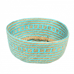 Small Turquoise Seagrass Basket