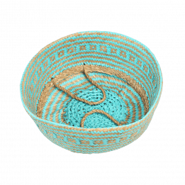 Small Turquoise Seagrass Basket