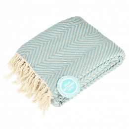 Pale Blue Herringbone Throw