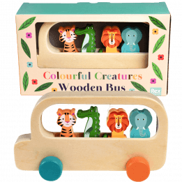 Colourful Creatures Wooden Bus