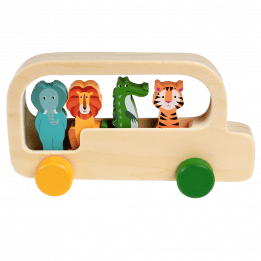 Colourful Creatures Wooden Bus