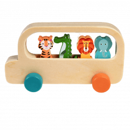 Colourful Creatures Wooden Bus