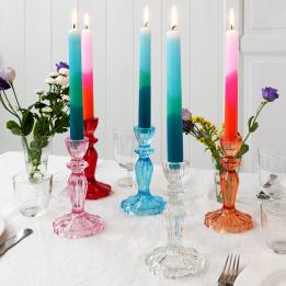 Tall Clear Glass Candle Holder