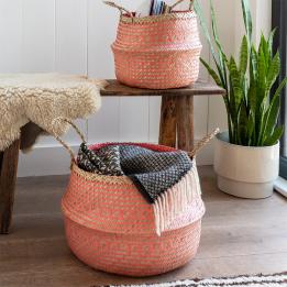 Large Coral Seagrass Basket