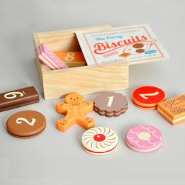 traditional wooden tea party biscuits