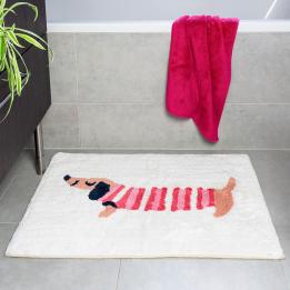 Sausage Dog Tufted Cotton Bath Mat
