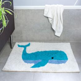 Whale Tufted Cotton Bath Mat