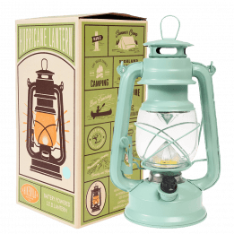 Aqua Led Hurricane Lantern