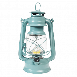 Light Blue Led Hurricane Lantern