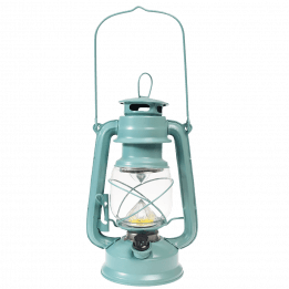 Light Blue Led Hurricane Lantern