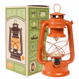 Burnt Orange Led Hurricane Lantern