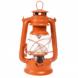 Burnt Orange Led Hurricane Lantern