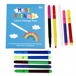 Magic rainbow colour change pens