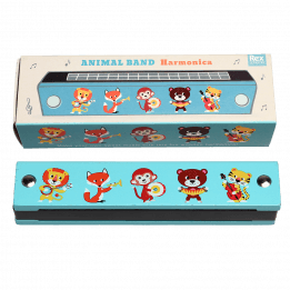 Animal Band Wooden Harmonica