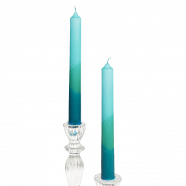 Dip Dye Candles Light Blue, Aquamarine And Dark Blue (set Of 4)