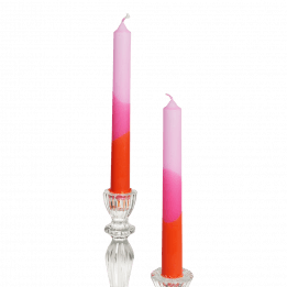 Dip Dye Candles Light Pink, Pink And Orange (set Of 4)