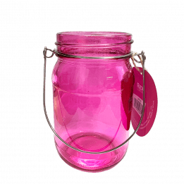 Pink Jam Jar Tealight Holder