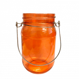 Orange Jam Jar Tealight Holder