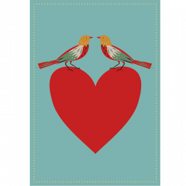Birds And Heart Greeting Card
