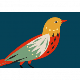 Patterned Bird Greeting Card