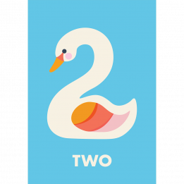 Swan 'two' Birthday Card