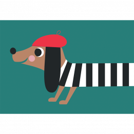 Dog In Beret Greeting Card