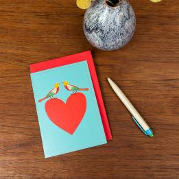 Birds And Heart Greeting Card