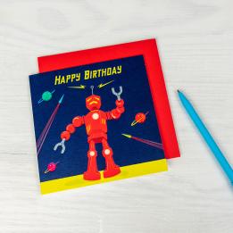 Sci-Fi Robot Birthday Card