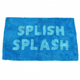 Blue "Splish Splash" Tufted Cotton Bath Mat