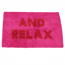 Pink "And Relax" Tufted Cotton Bath Mat