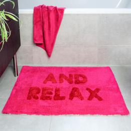 pink relax cotton tufted bath mat
