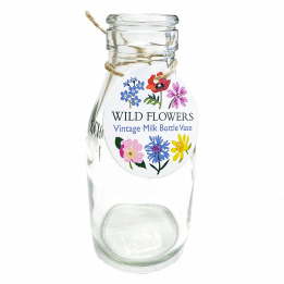 Wild flowers school milk bottle