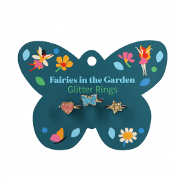 Glitter Rings - Fairies In The Garden (set Of 3)