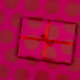  Wrapping Paper (5 Sheets) - Red Spot On Pink