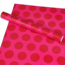  Wrapping Paper (5 Sheets) - Red Spot On Pink