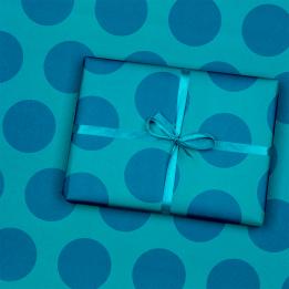 Wrapping Paper (5 Sheets) - Blue Spot On Turquoise