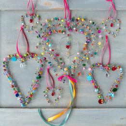 Multi-Beaded Heart Decoration (9 X 12 Cm)