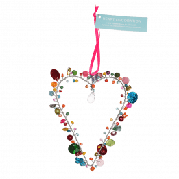 Multi-Beaded Heart Decoration (9 X 12 Cm)